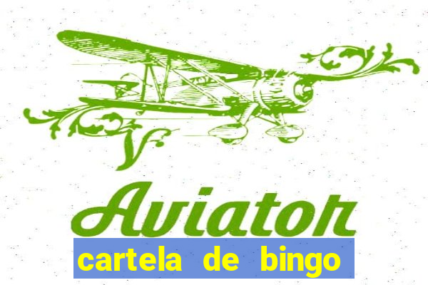 cartela de bingo para preencher