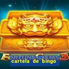 cartela de bingo para preencher